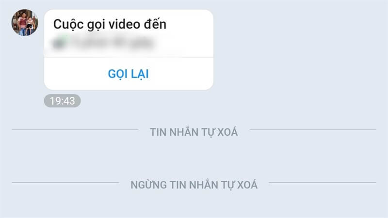 Zalo tự động xóa tin nhắn thành công