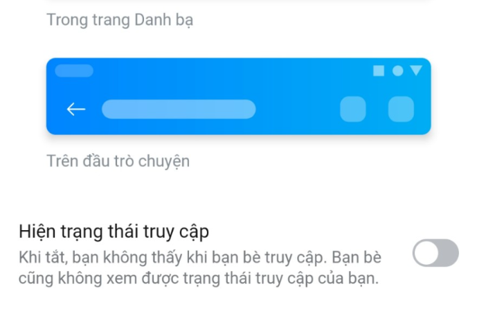 Cách tắt trạng thái vừa mới truy cập trên Zalo nhanh chóng