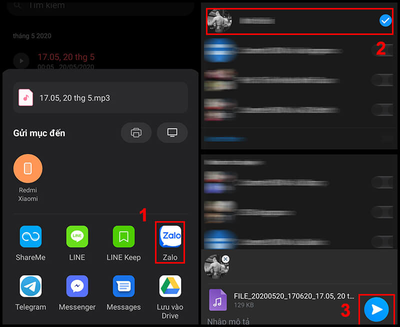 Hướng dẫn cách gửi file ghi âm trên Zalo bằng điện thoại hệ điều hành Android