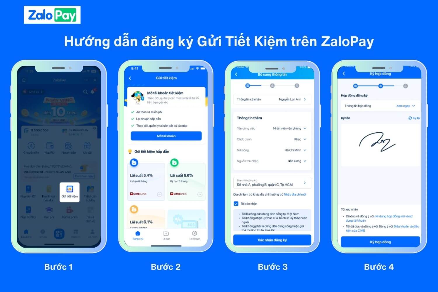 Các bước mở tài khoản tiết kiệm 